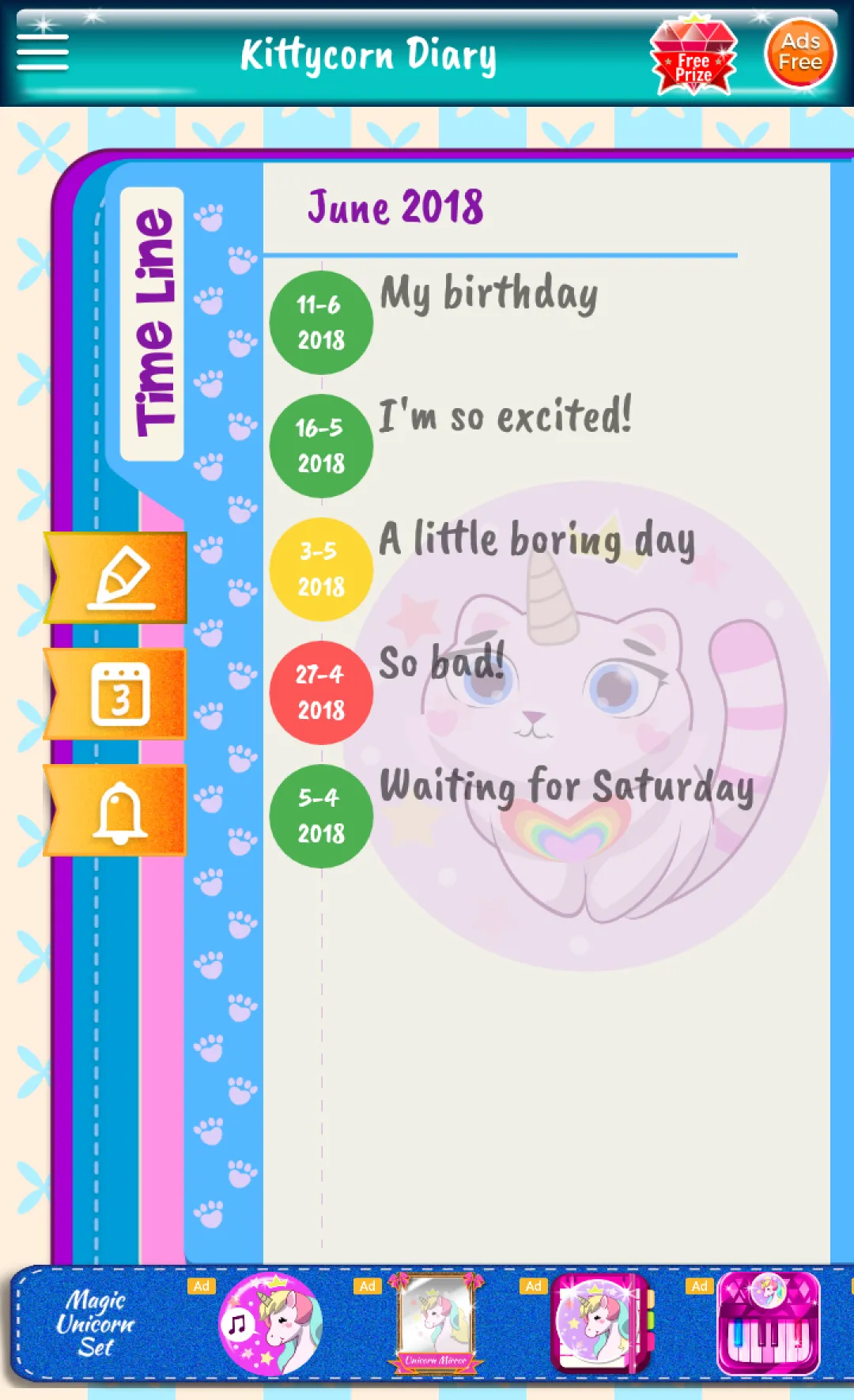 Kittycorn Diary for Kids | Indus Appstore | Screenshot