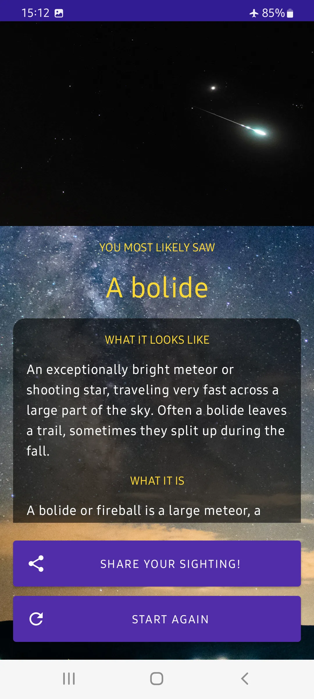 What's Up! Identify sky lights | Indus Appstore | Screenshot