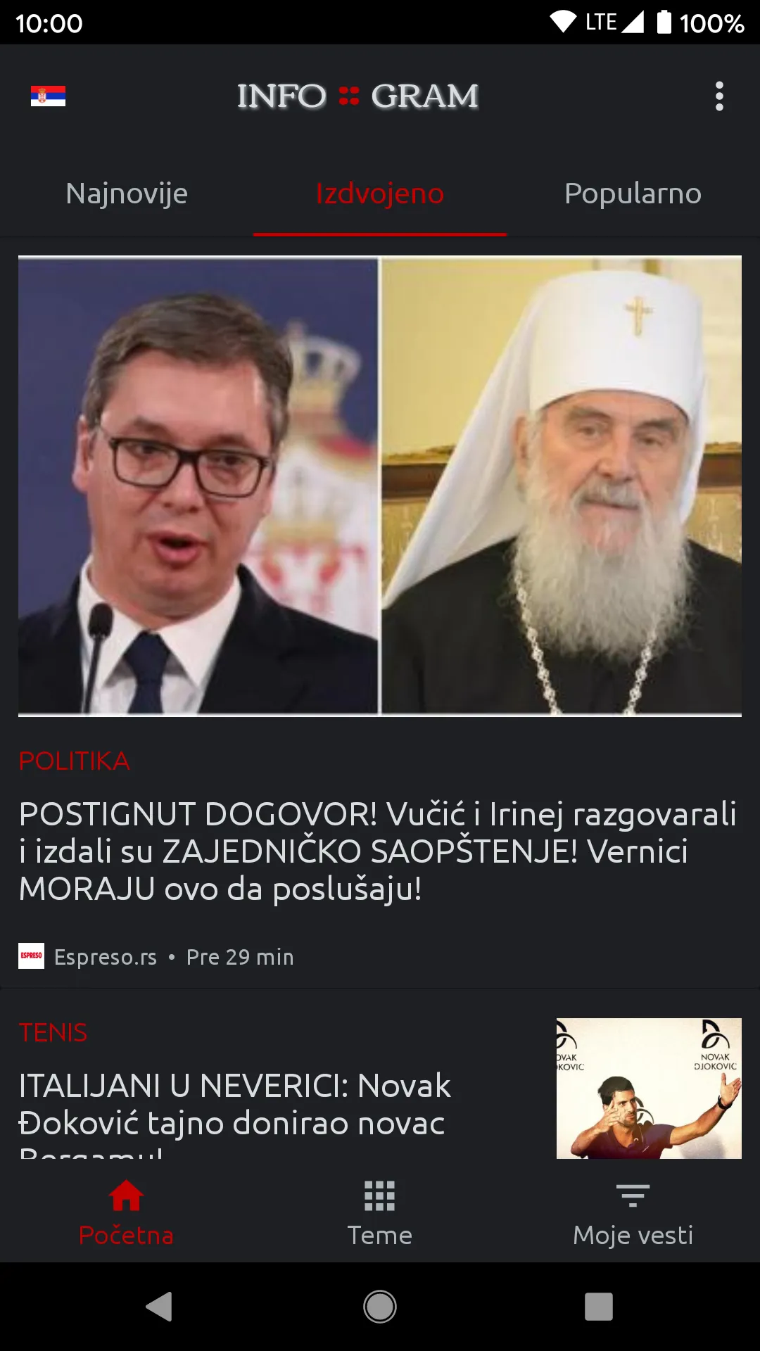 Infogram Srbija - Sve vesti na | Indus Appstore | Screenshot