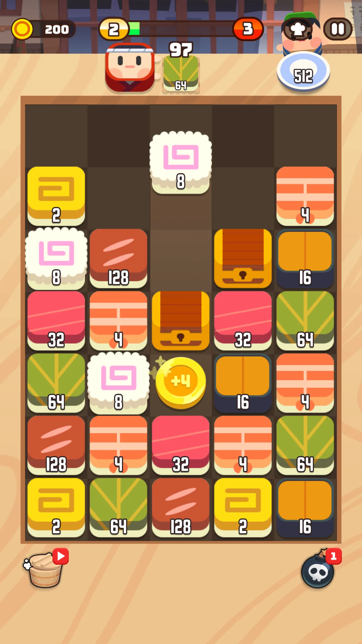 Sushi Drop : 2048 Merge Puzzle | Indus Appstore | Screenshot