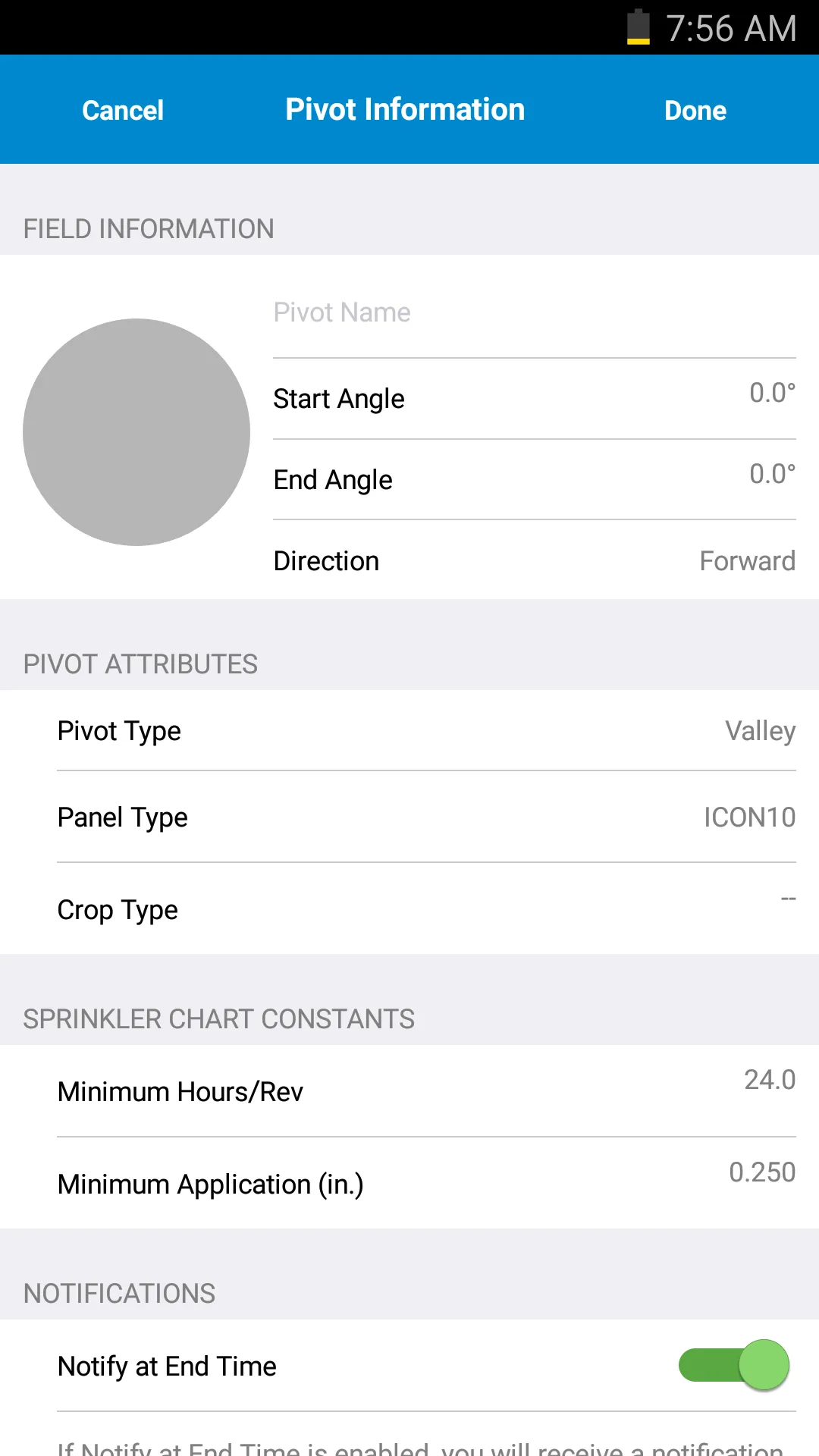 Valley Irrigation Run Time | Indus Appstore | Screenshot