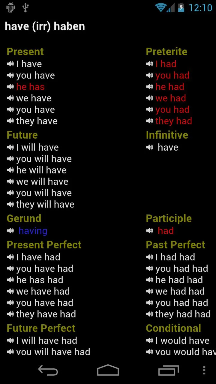 English Verbs | Indus Appstore | Screenshot