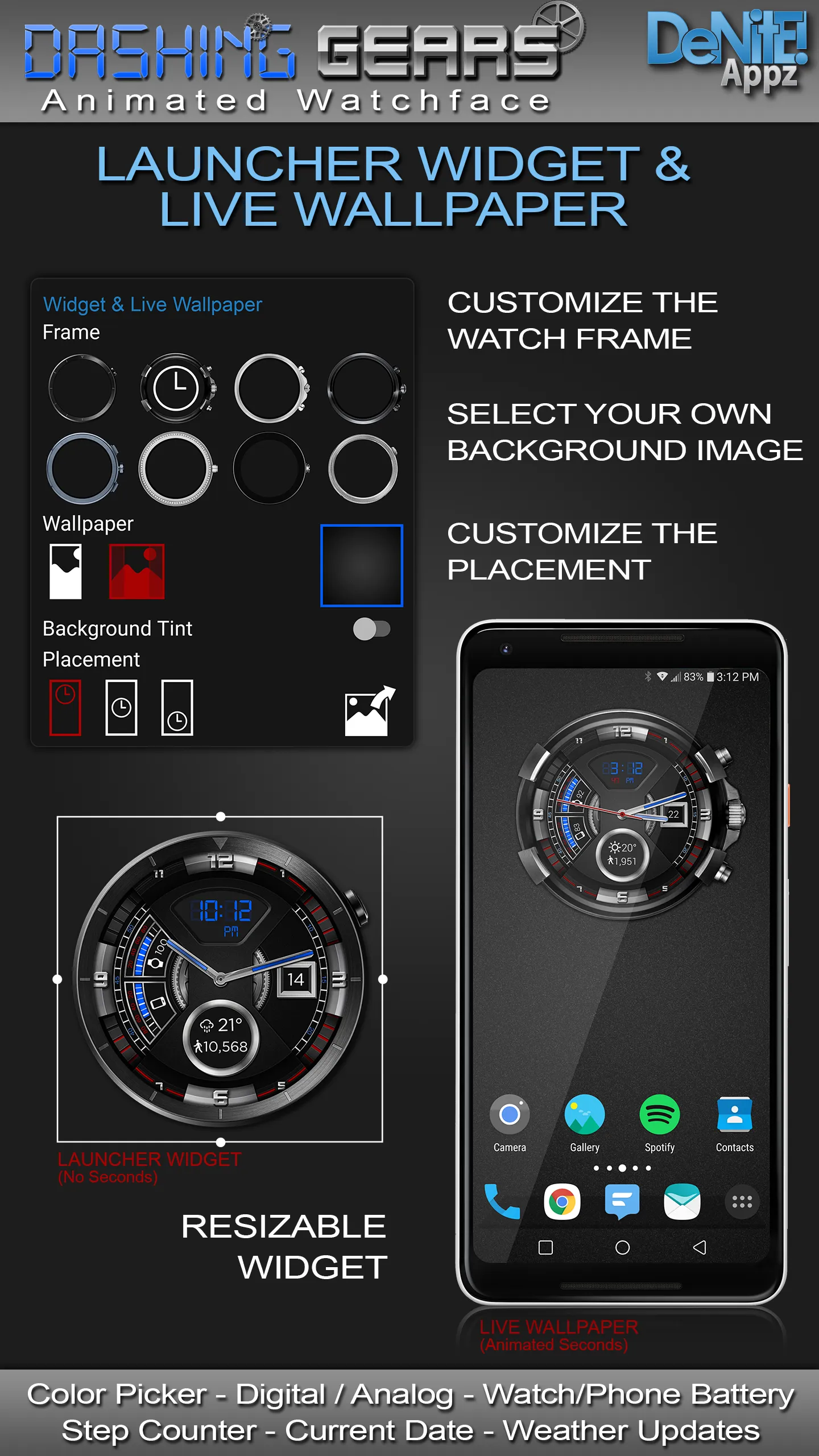 Dashing Gears HD WatchFace | Indus Appstore | Screenshot