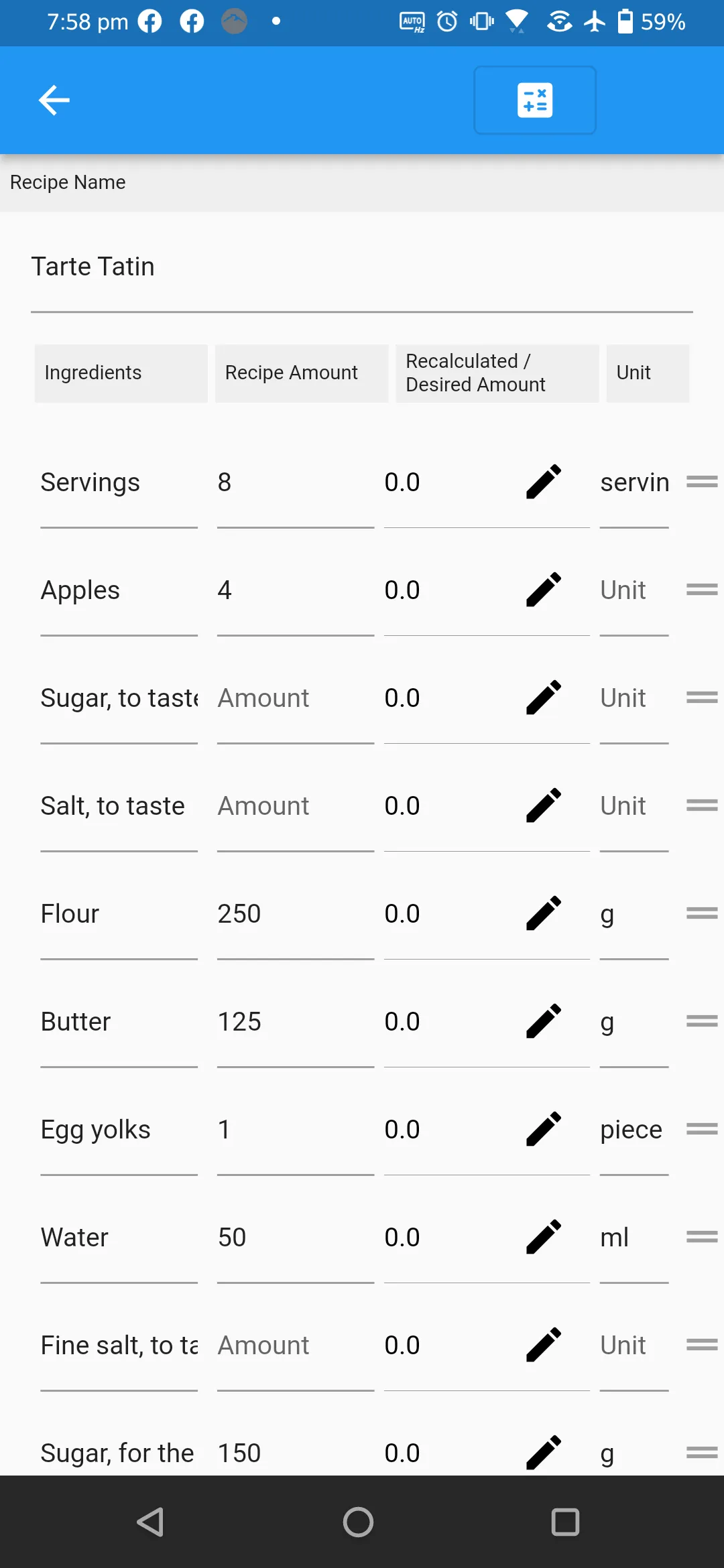 Recipe Calculator | Indus Appstore | Screenshot