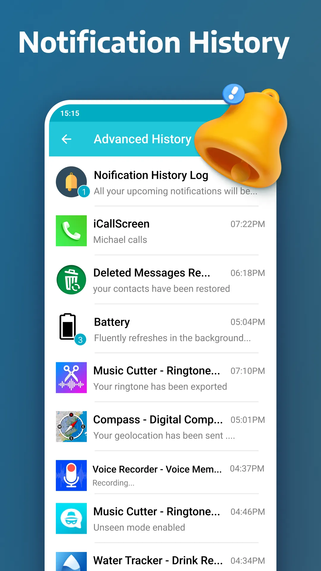 Notification History Log | Indus Appstore | Screenshot