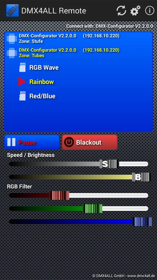 DMX4ALL Remote | Indus Appstore | Screenshot