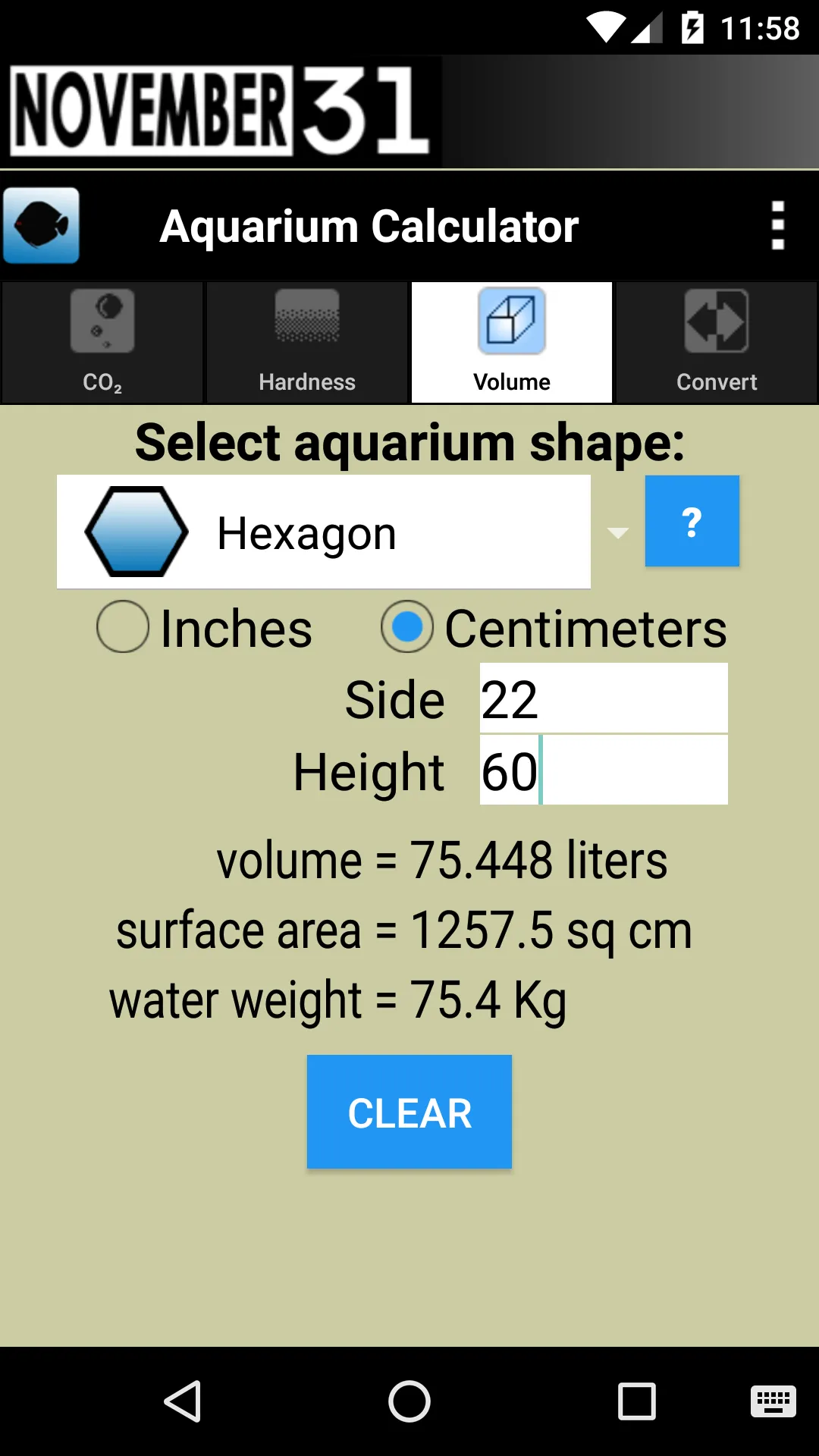 Aquarium Calculator | Indus Appstore | Screenshot