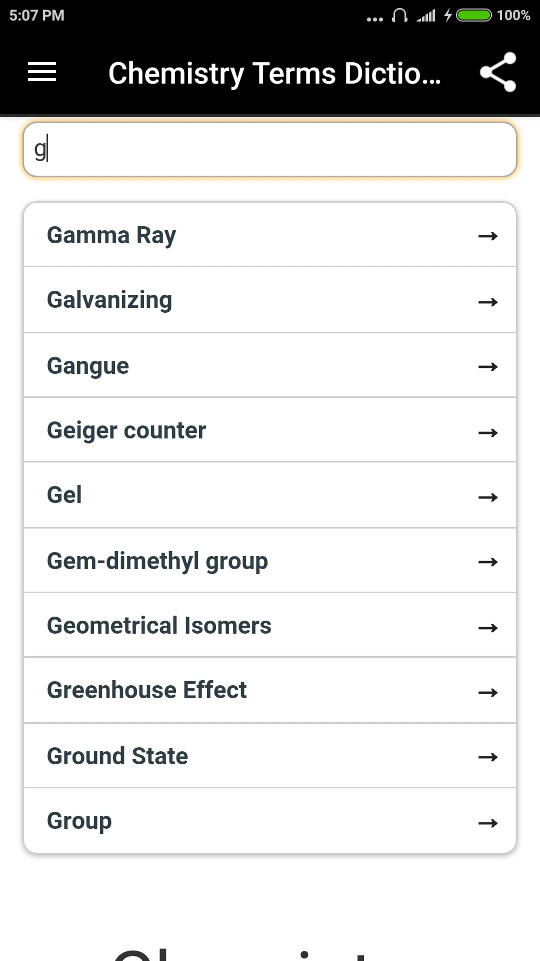 Chemistry Terms Dictionary | Indus Appstore | Screenshot