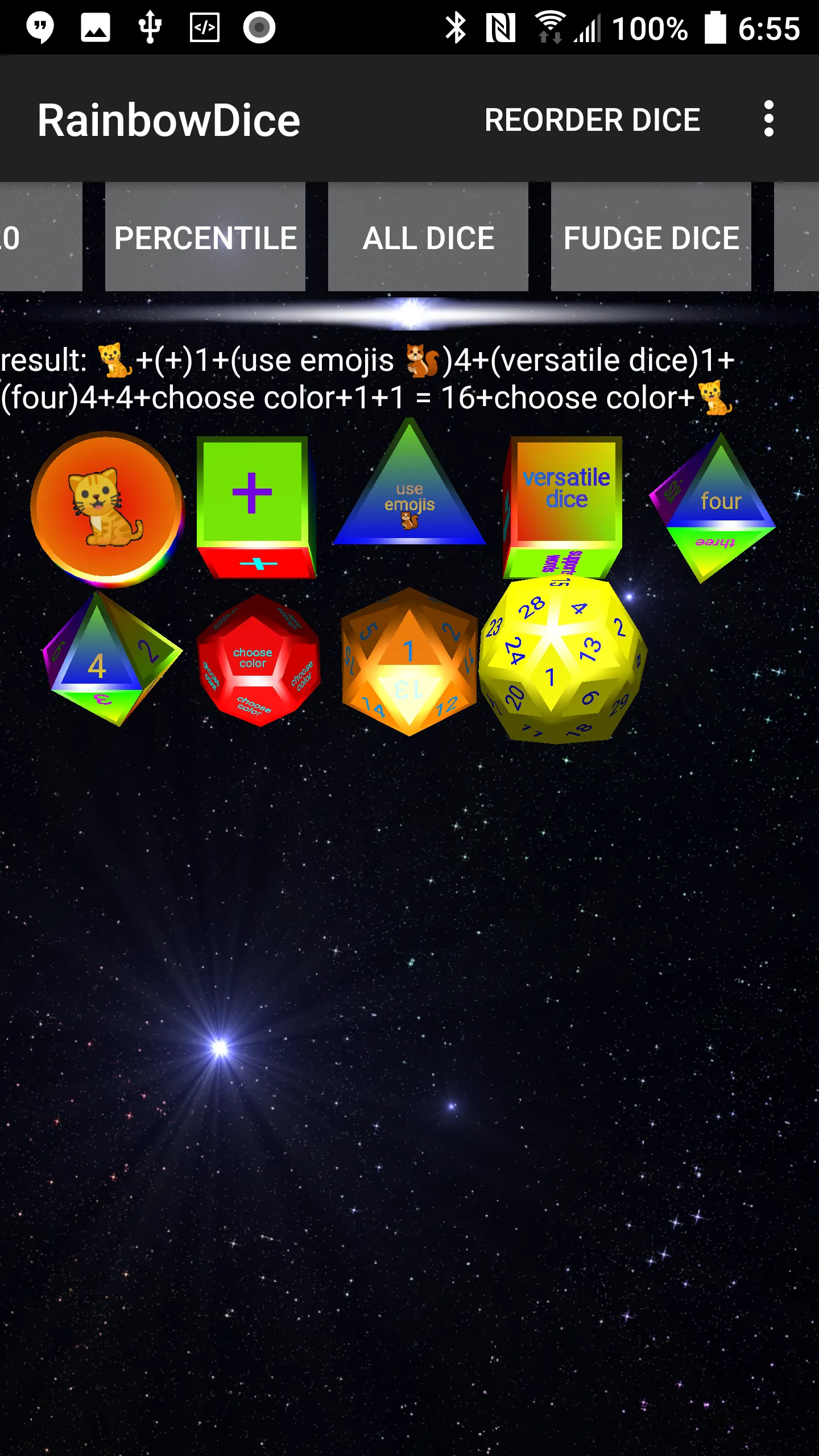 Dice Roller 3D: Rainbow Dice | Indus Appstore | Screenshot