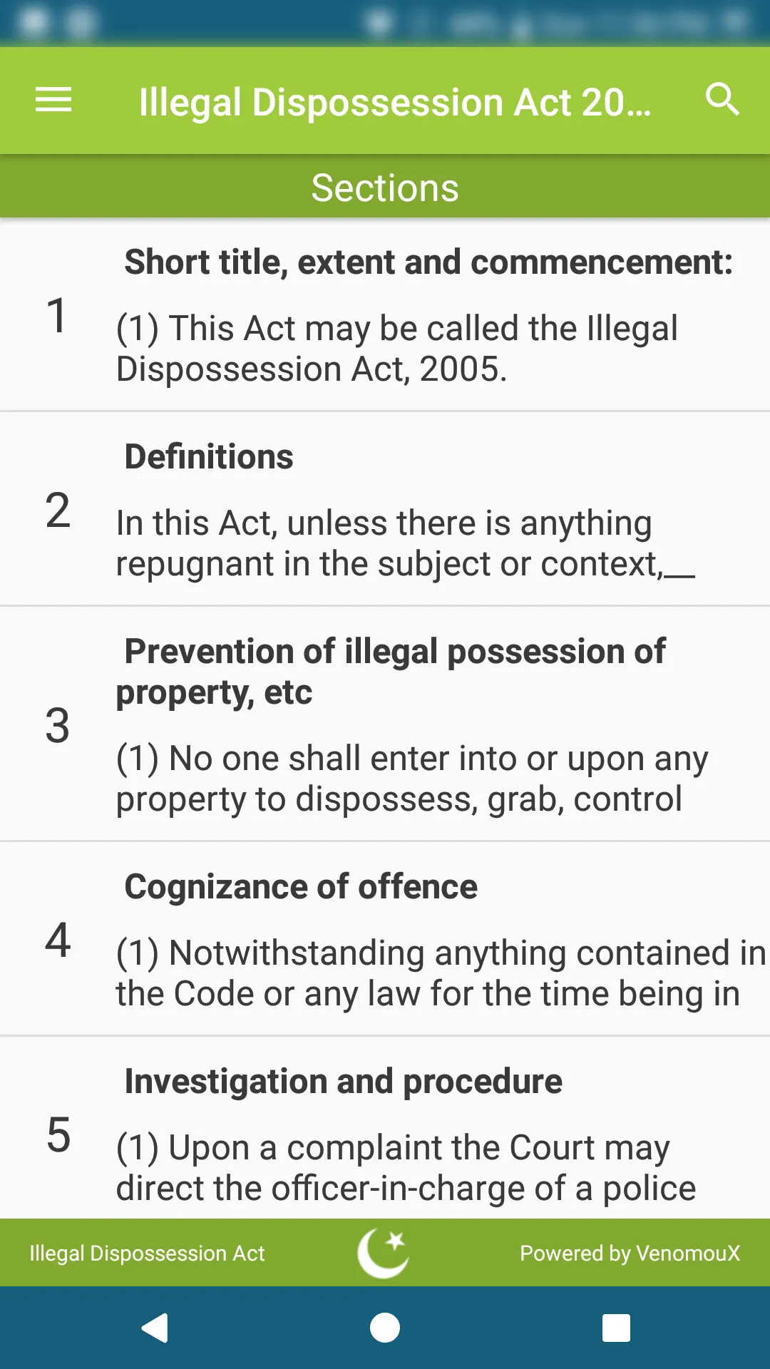Illegal Dispossession Act 2005 | Indus Appstore | Screenshot