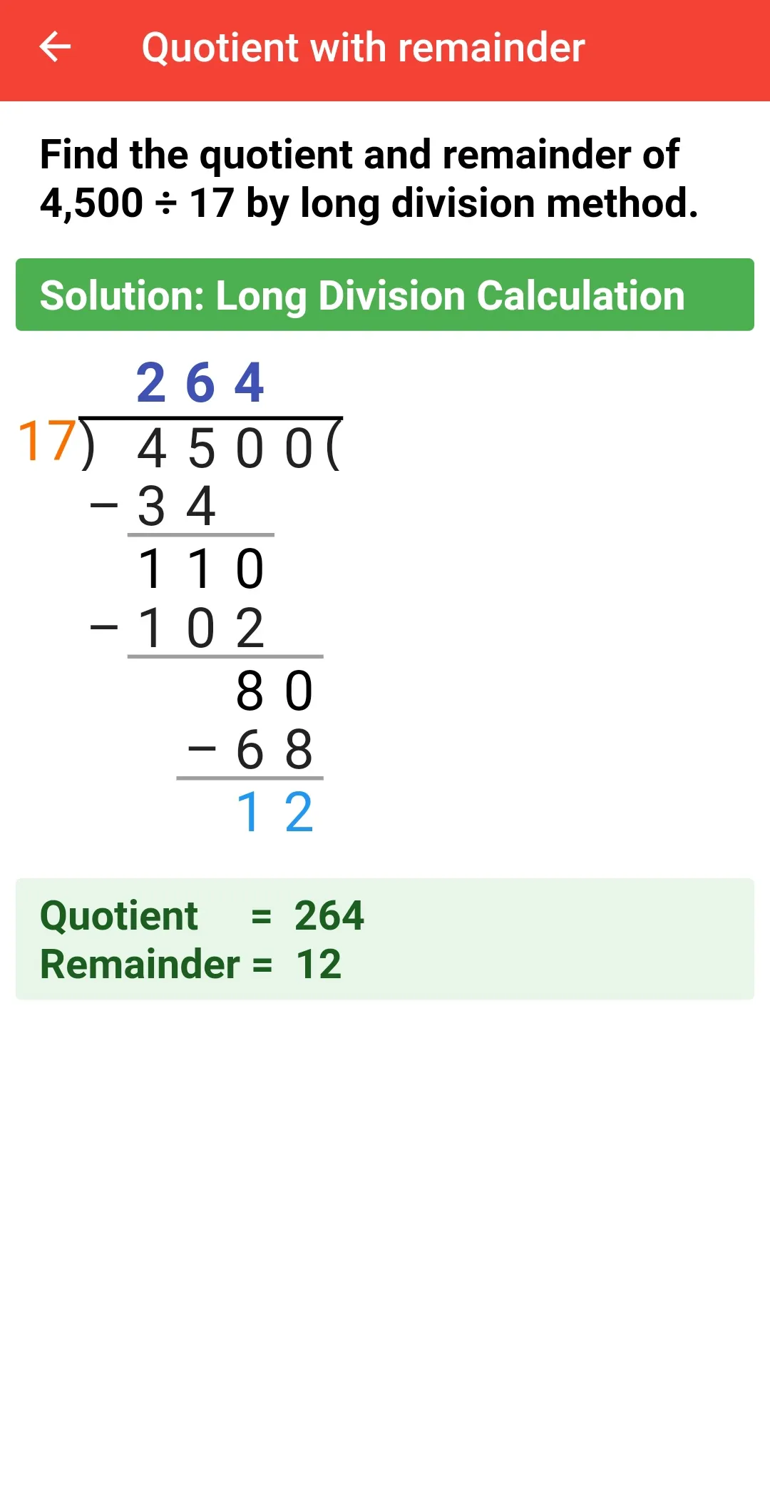 Math Long Division | Indus Appstore | Screenshot