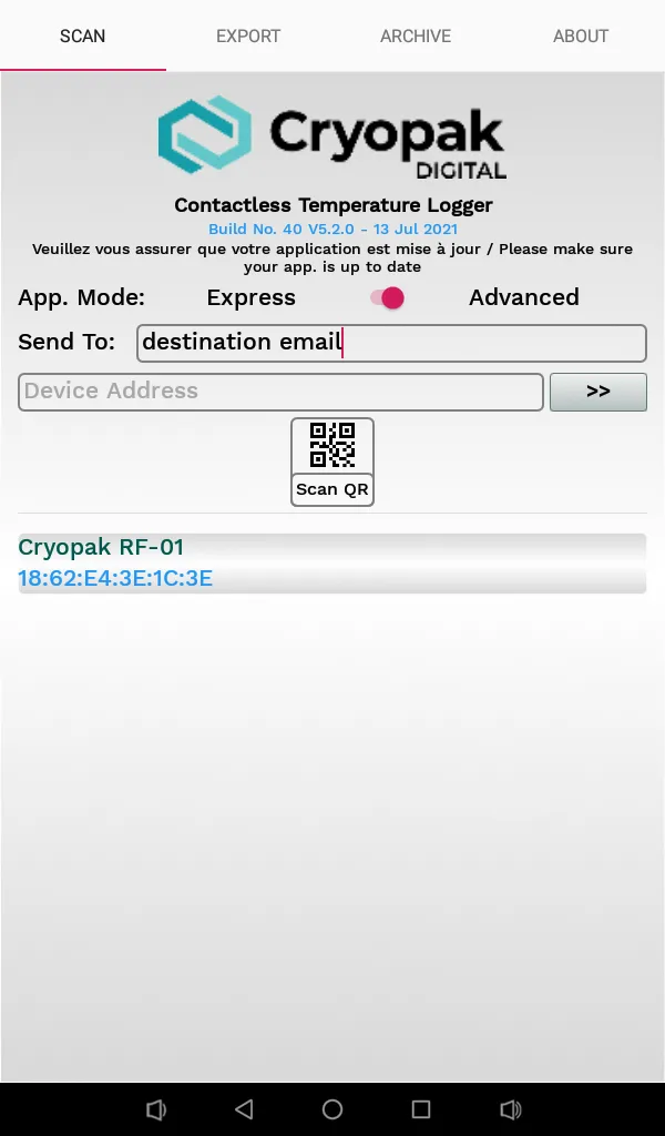 Cryopak Contact-less Logger (C | Indus Appstore | Screenshot