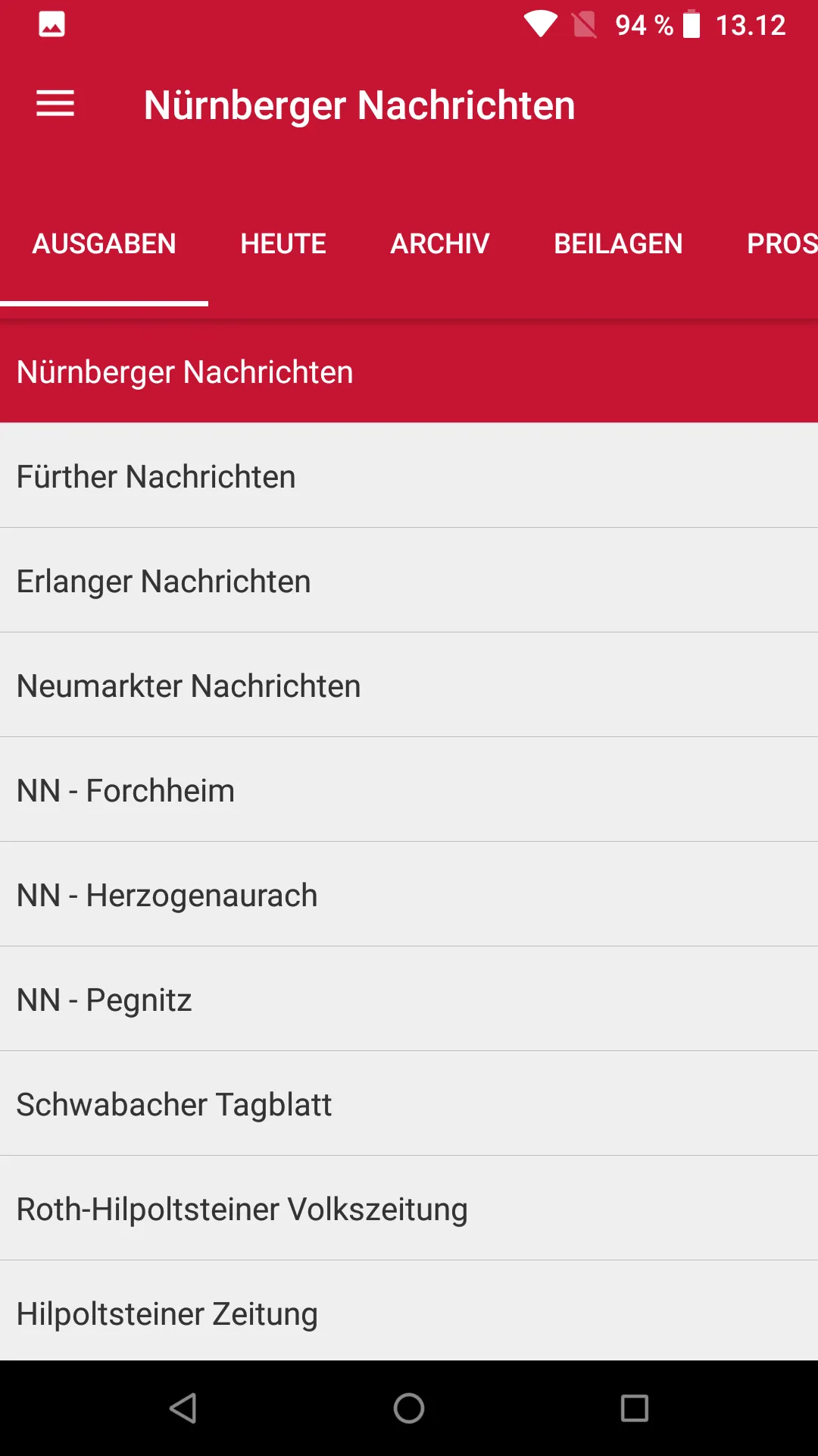 Nürnberger Nachrichten E-Paper | Indus Appstore | Screenshot