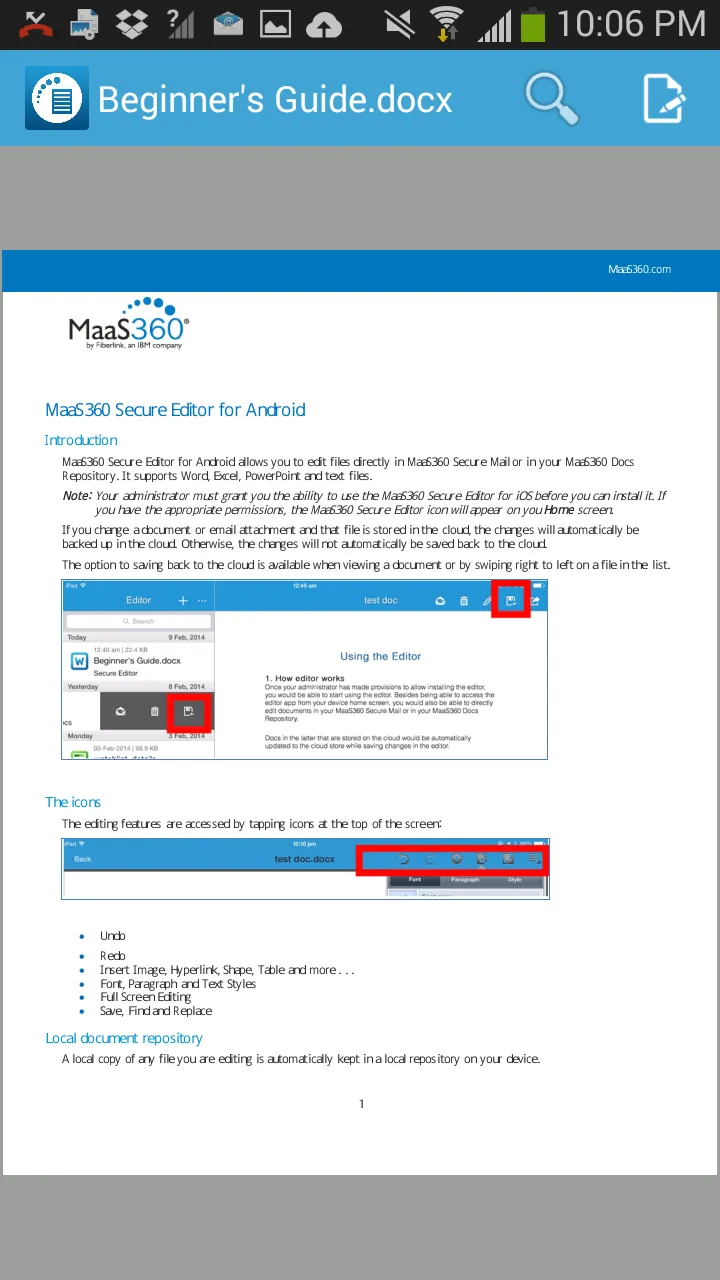 MaaS360 Secure Viewer | Indus Appstore | Screenshot