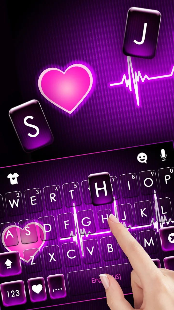 Neon Pink Heartbeat Theme | Indus Appstore | Screenshot