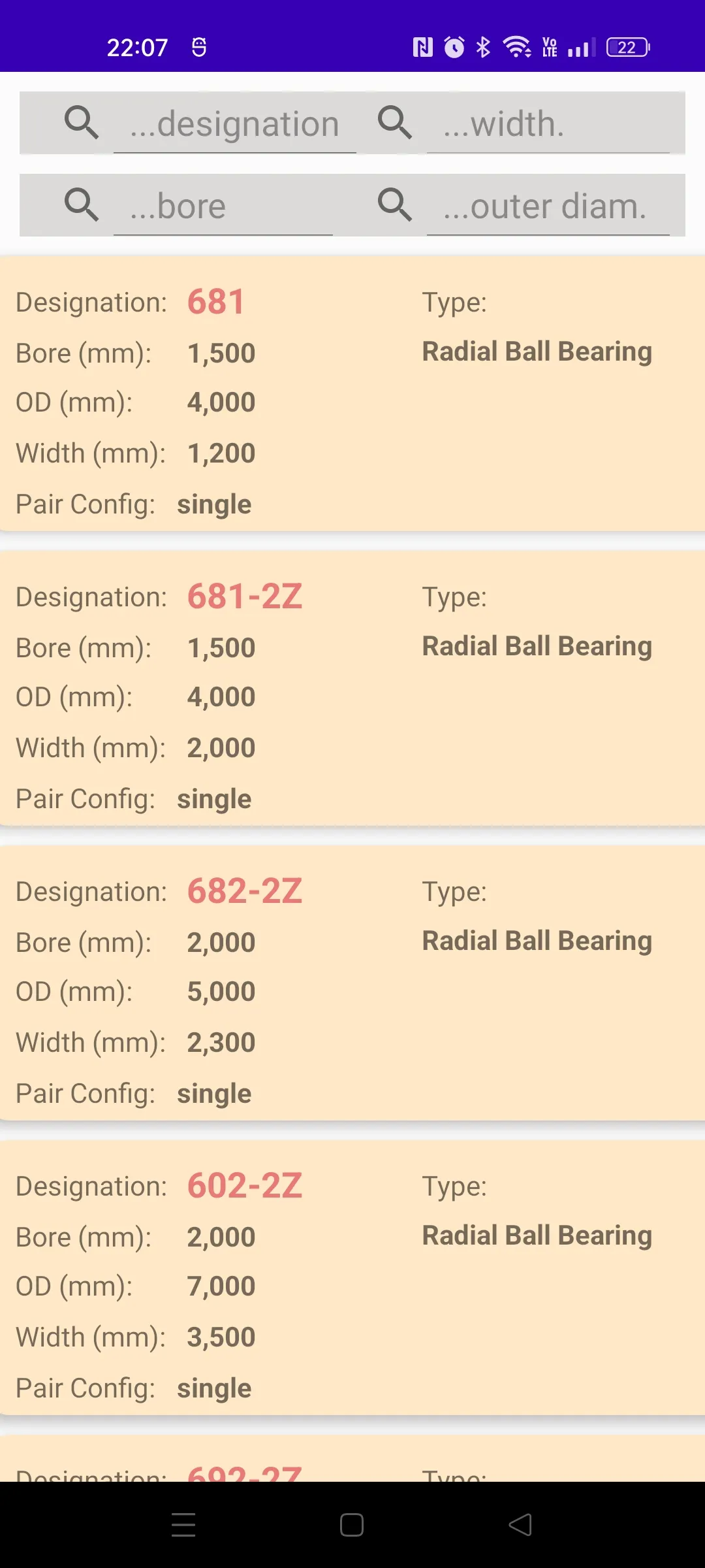 Bearing catalog and calculator | Indus Appstore | Screenshot