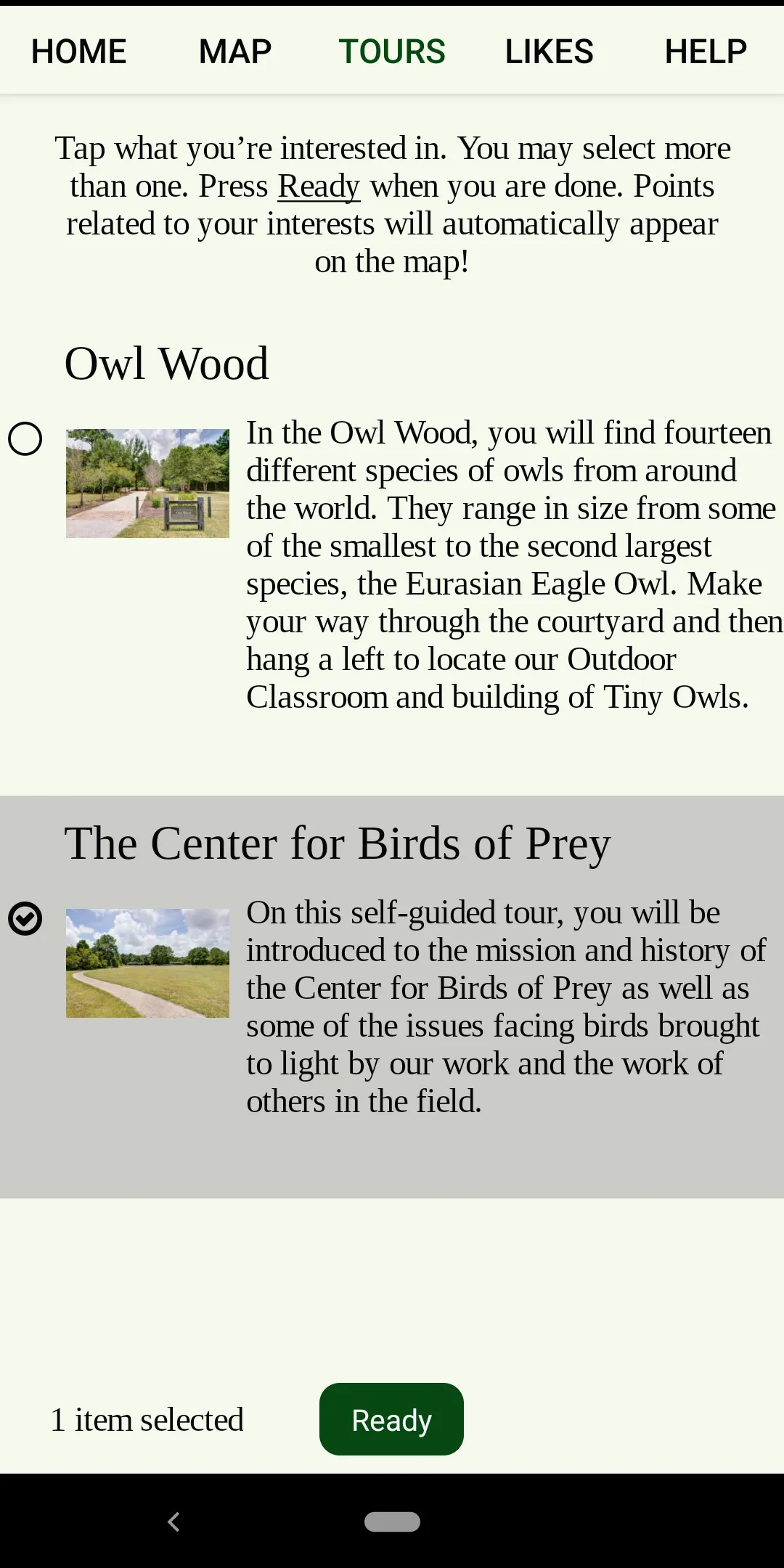 The Center for Birds of Prey | Indus Appstore | Screenshot