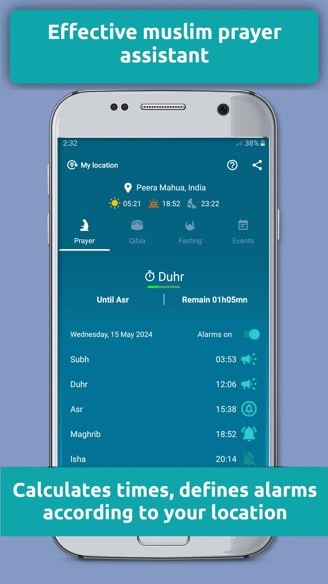 Qibla compass: prayer times | Indus Appstore | Screenshot