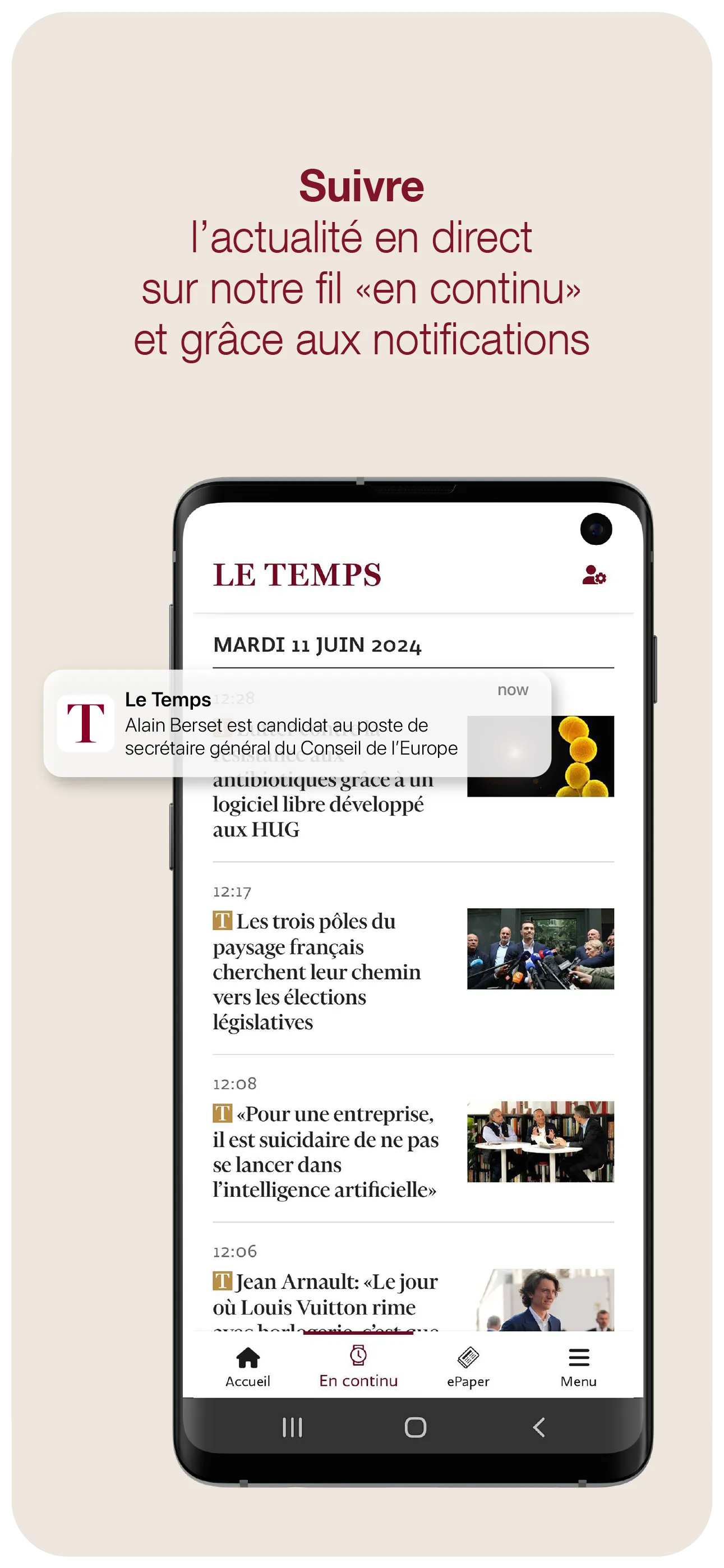 Le Temps, actualités et info | Indus Appstore | Screenshot