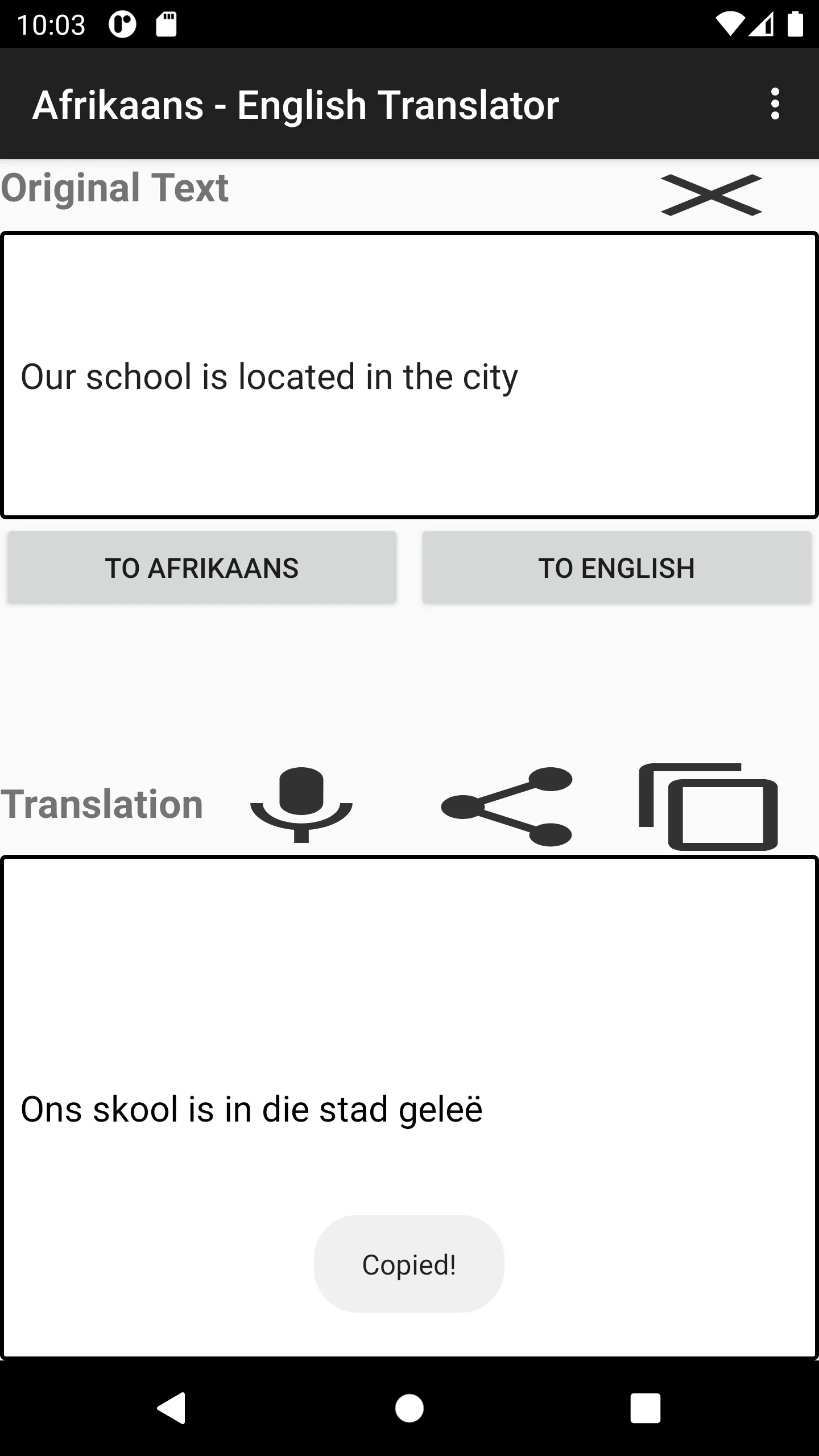 Afrikaans - English Translator | Indus Appstore | Screenshot