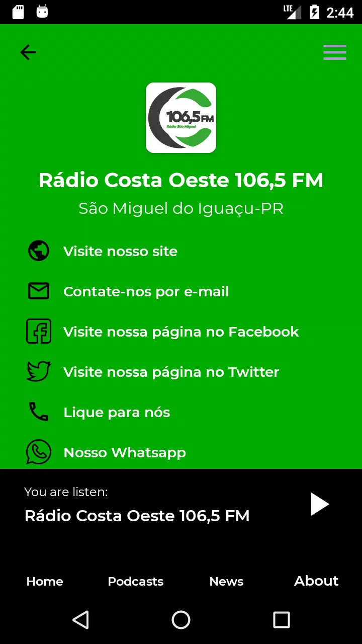 Rádio Costa Oeste 106,5 FM | Indus Appstore | Screenshot