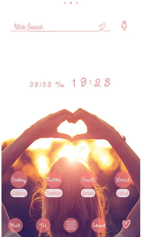 Cute Theme-Hand Heart- | Indus Appstore | Screenshot