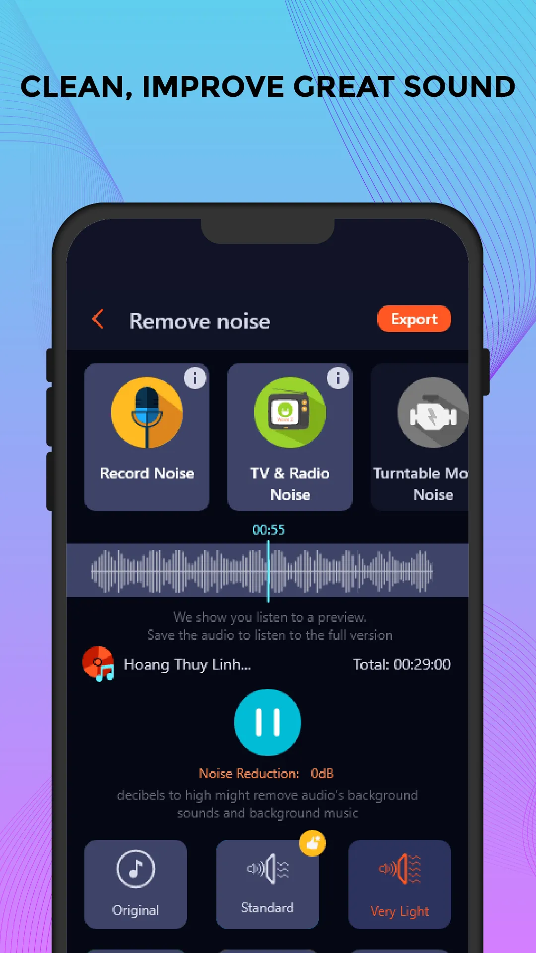 Remove noise: Reduce noise mp3 | Indus Appstore | Screenshot