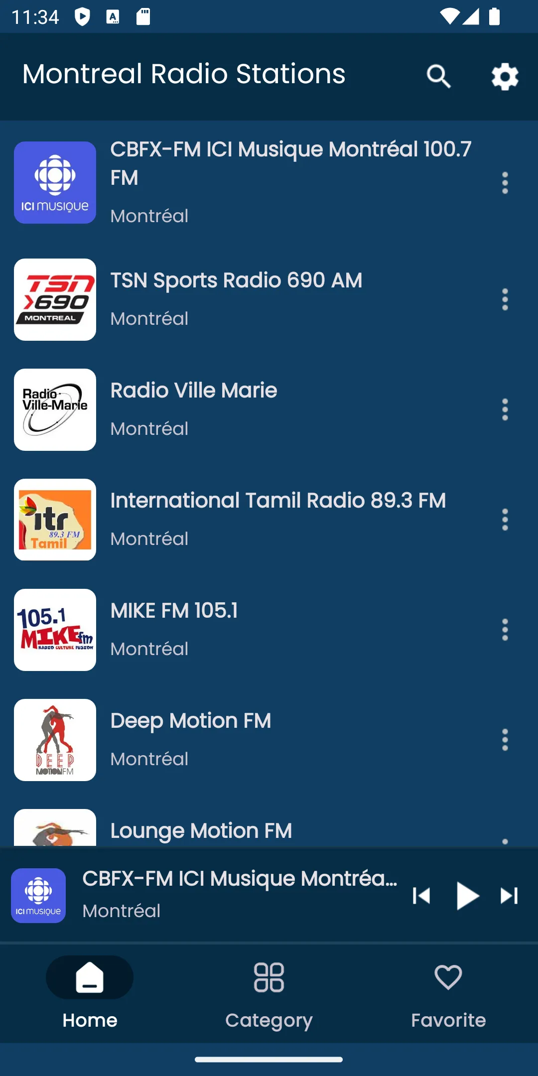 Radios from Montreal | Indus Appstore | Screenshot