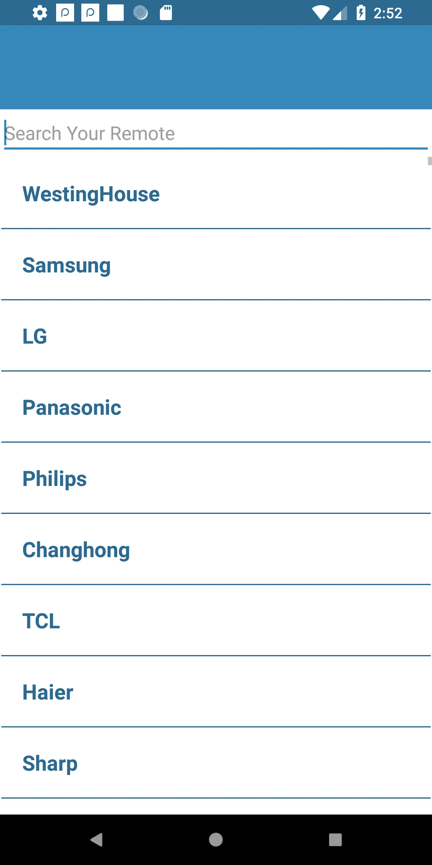 Westinghouse Universal Remote | Indus Appstore | Screenshot