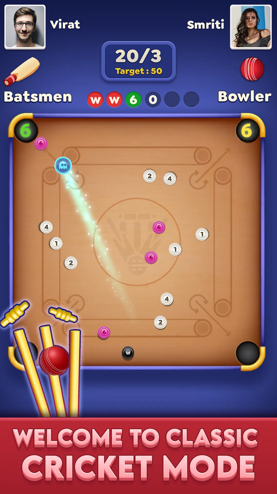 Carrom Cricket: Disc Pool Game | Indus Appstore | Screenshot