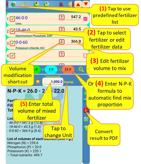 Fertilizer mixer lite | Indus Appstore | Screenshot