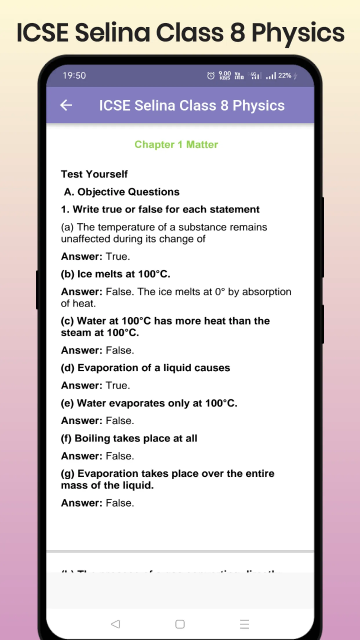 ICSE Selina Class 8 Physics | Indus Appstore | Screenshot