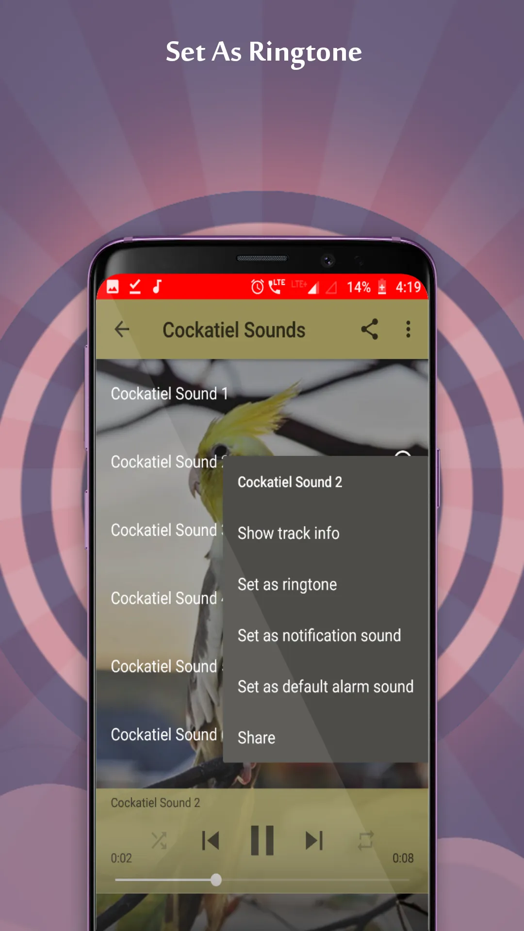 Cockatiel Sounds | Indus Appstore | Screenshot