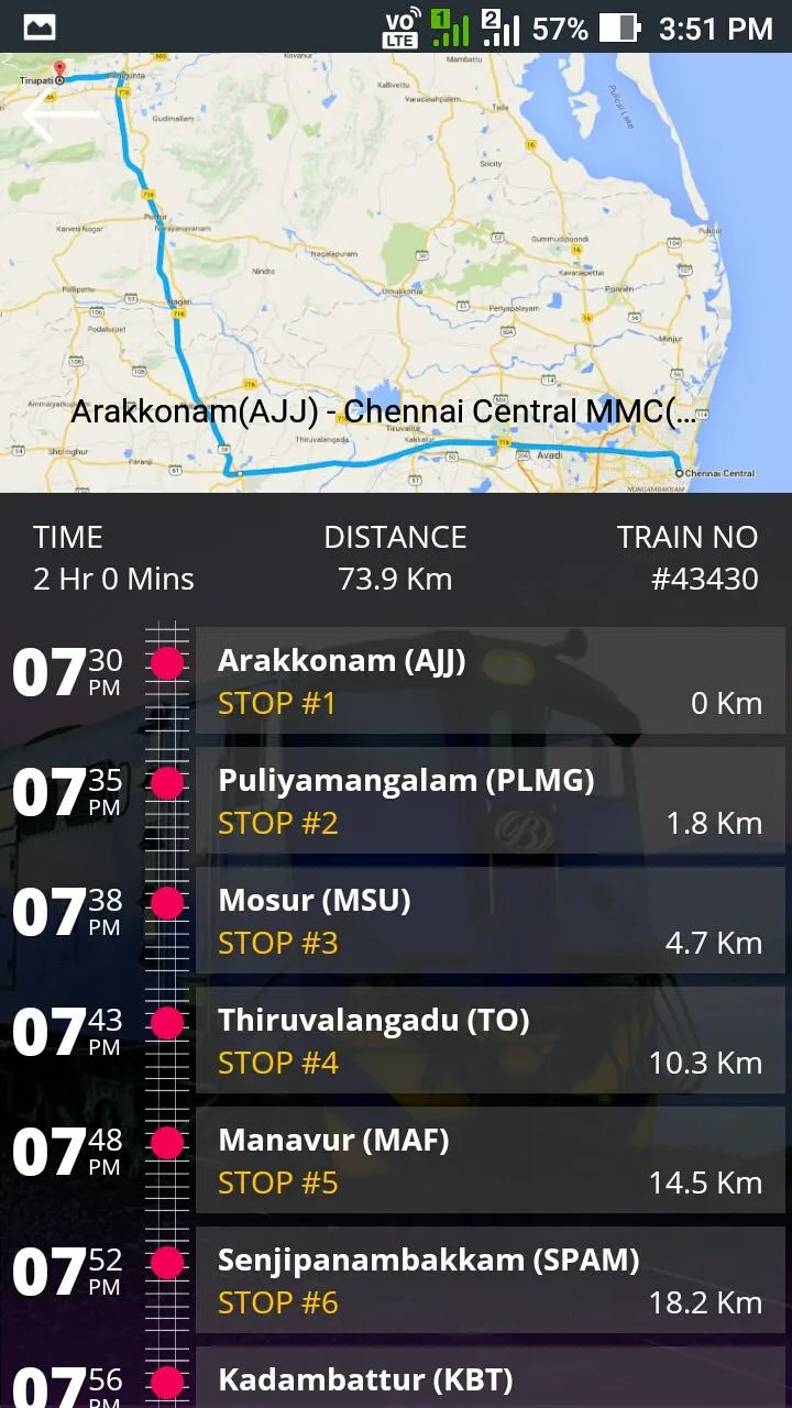 Chennai Suburban Train Timings | Indus Appstore | Screenshot