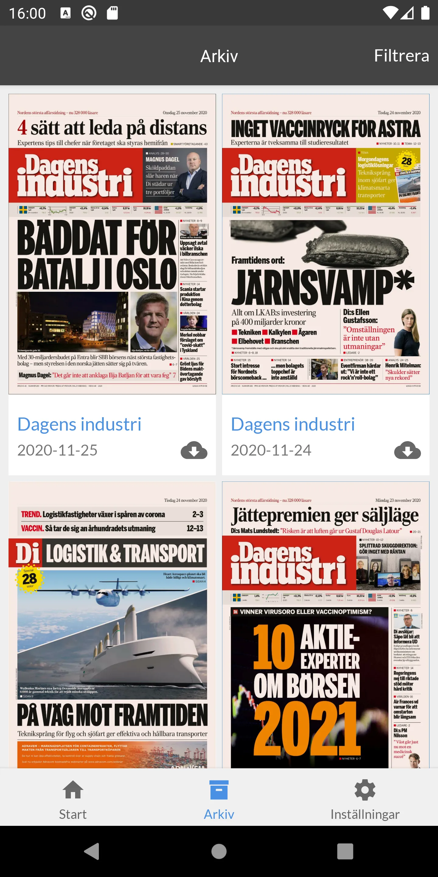 Di e-tidning - Dagens industri | Indus Appstore | Screenshot