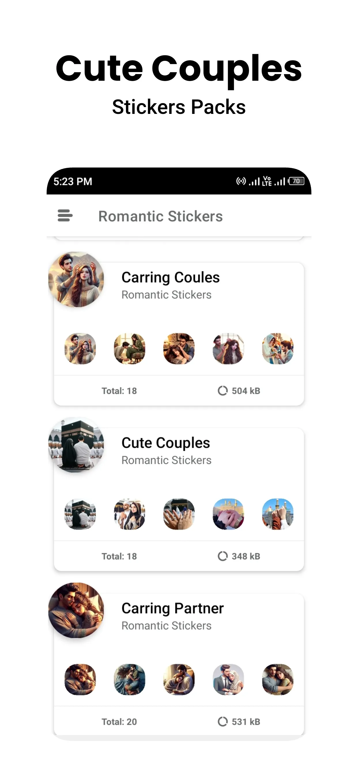 Romantic Stickers WASticker.ly | Indus Appstore | Screenshot