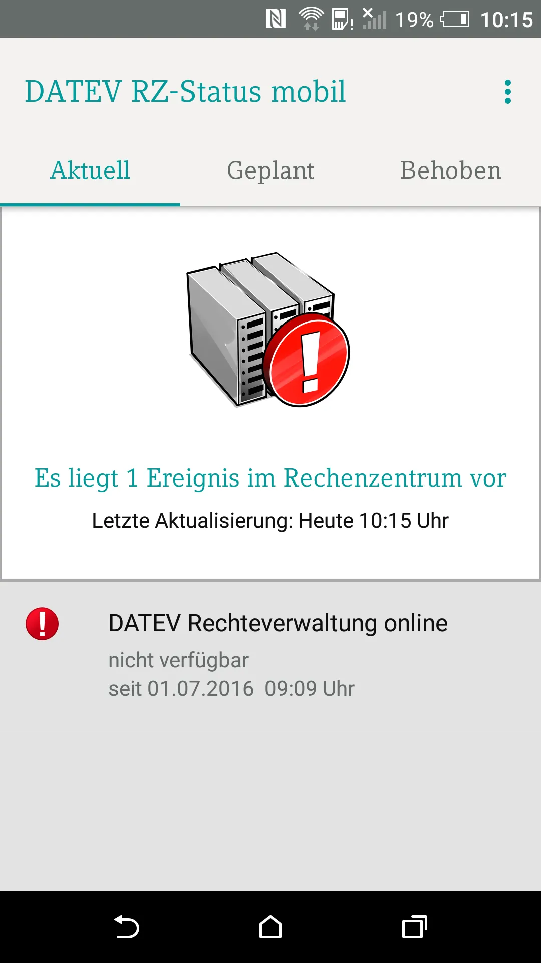 DATEV RZ-Status mobil | Indus Appstore | Screenshot