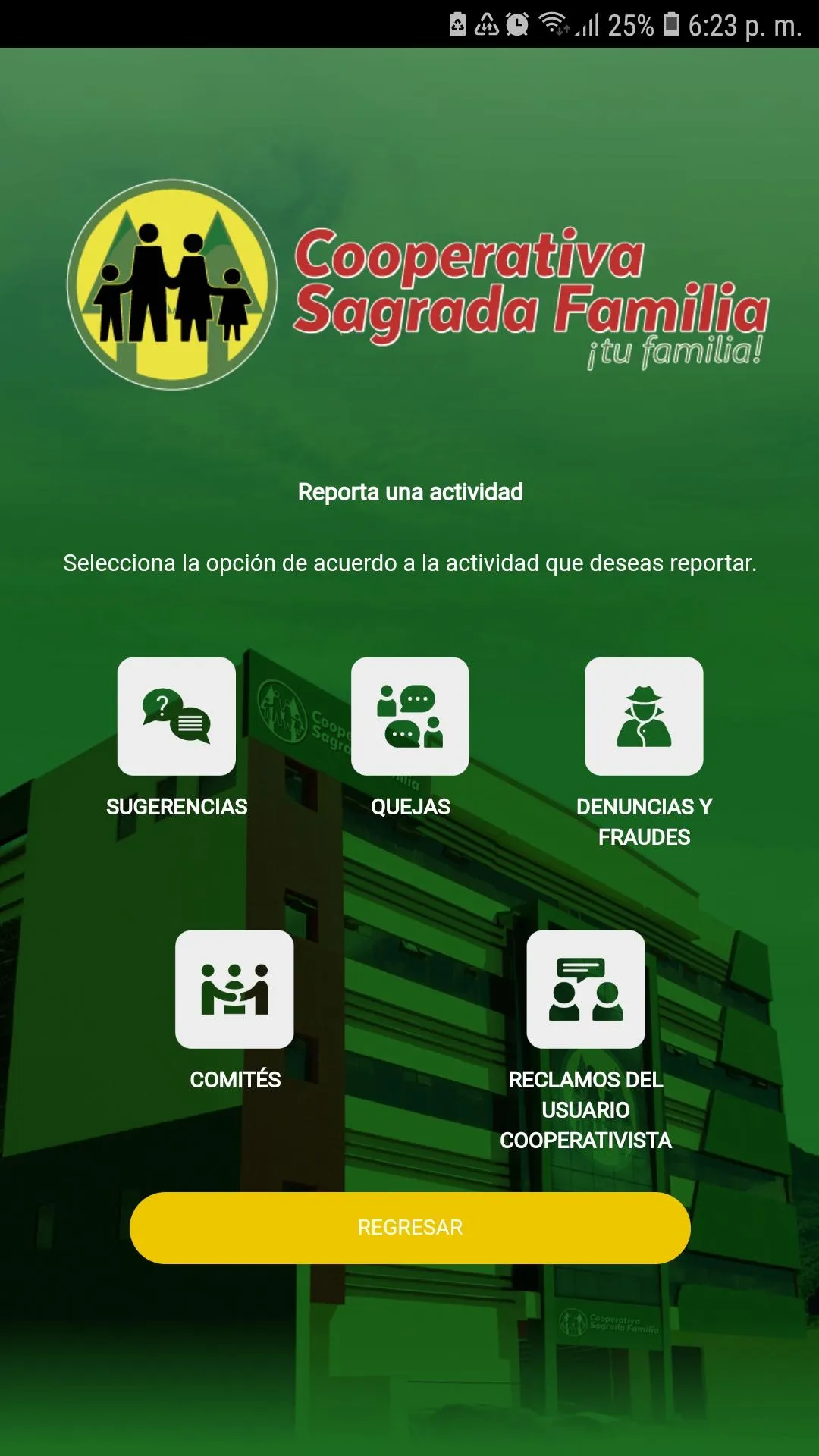 COOP SAGRADA FAMILIA–RECLAMOS | Indus Appstore | Screenshot