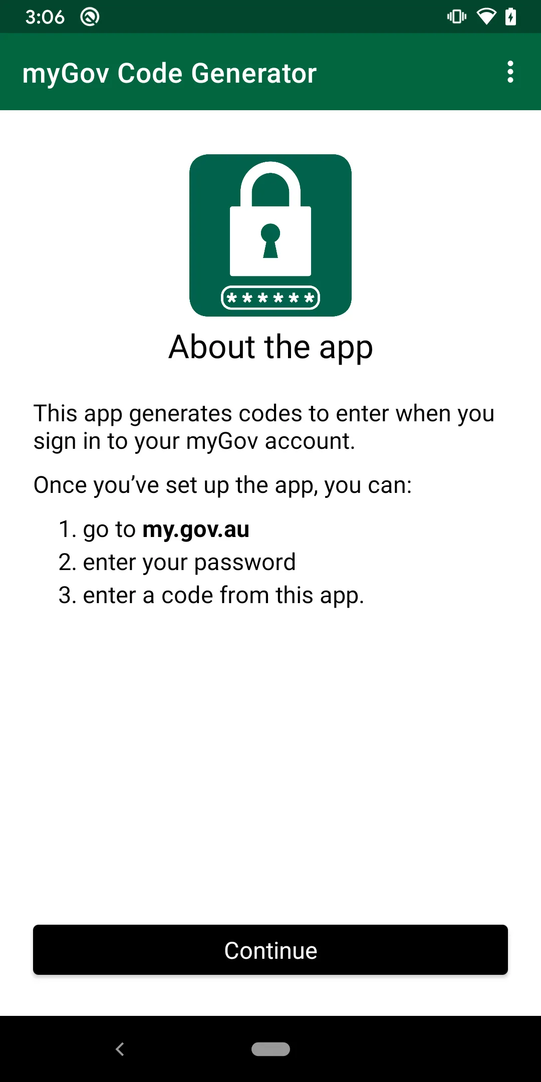 myGov Code Generator | Indus Appstore | Screenshot