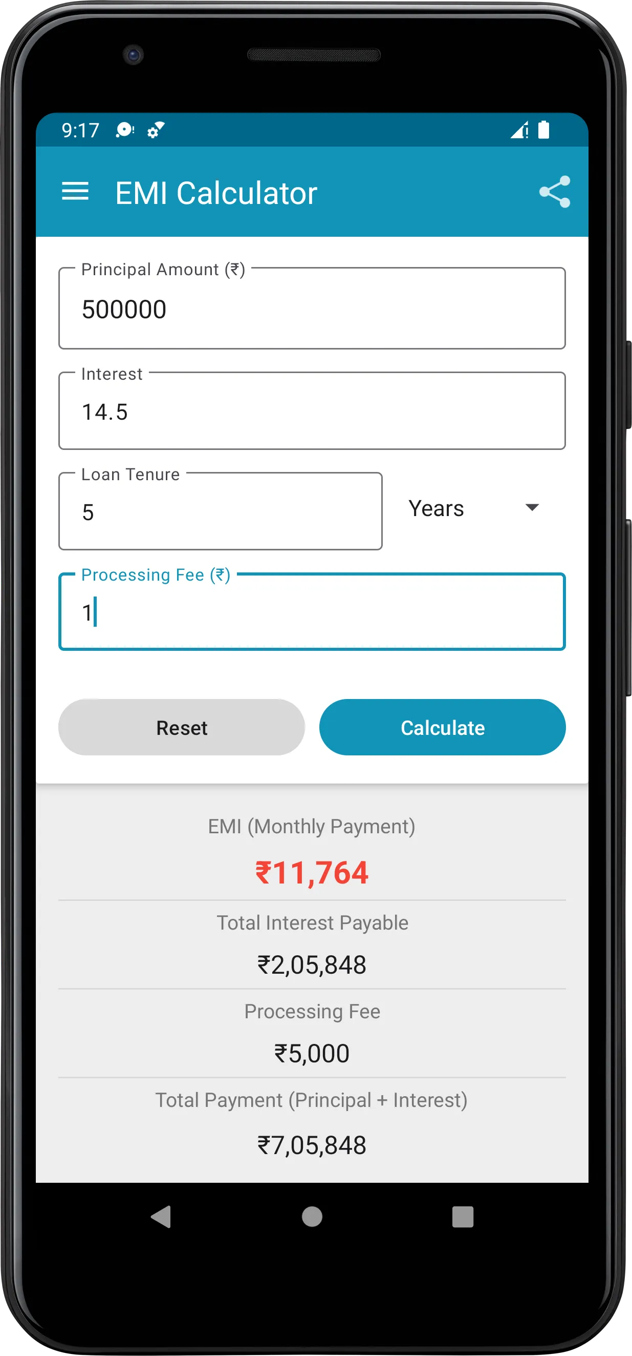 EMI Calculator | Indus Appstore | Screenshot