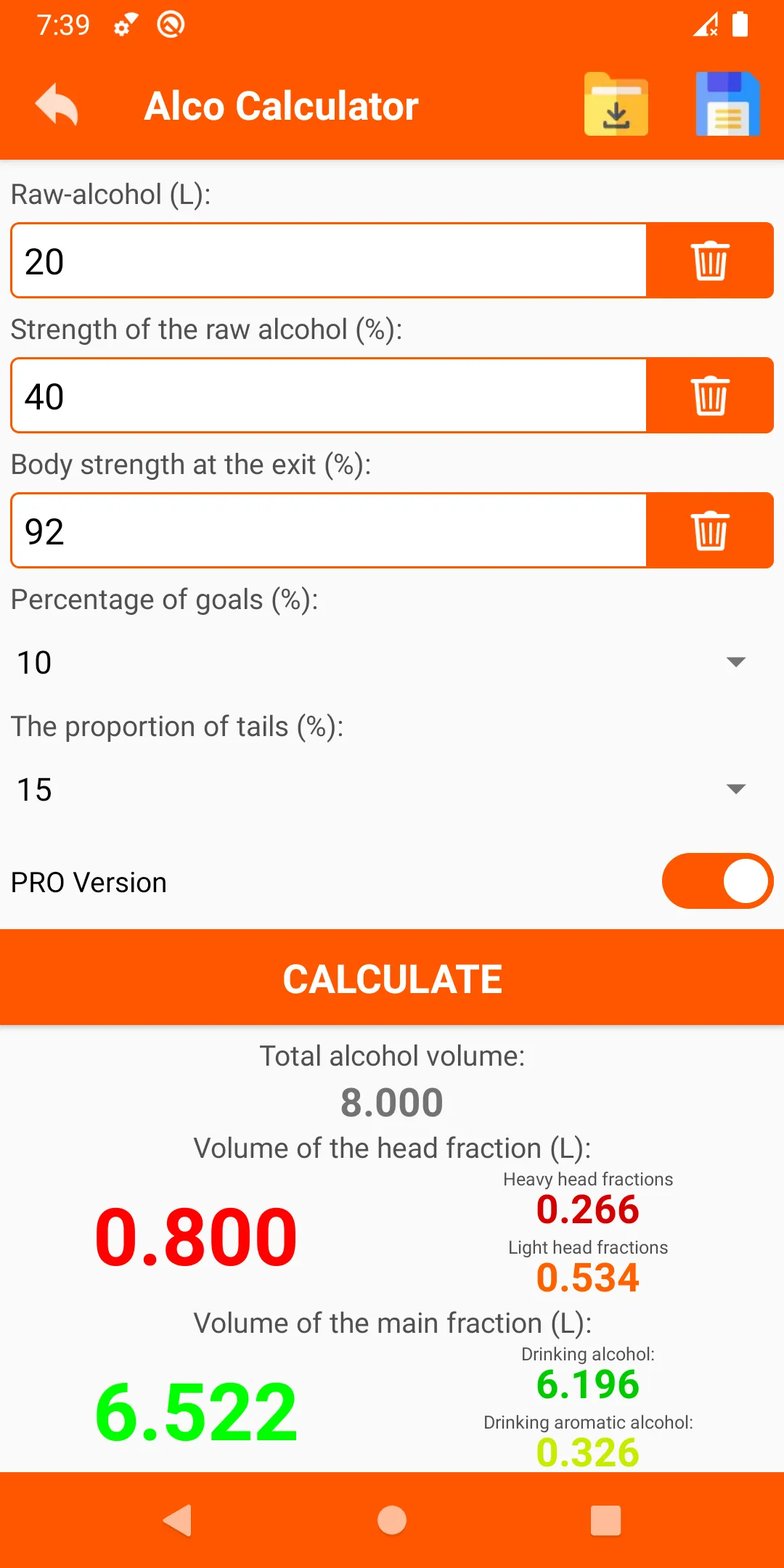 Alco Calculator for moonshiner | Indus Appstore | Screenshot