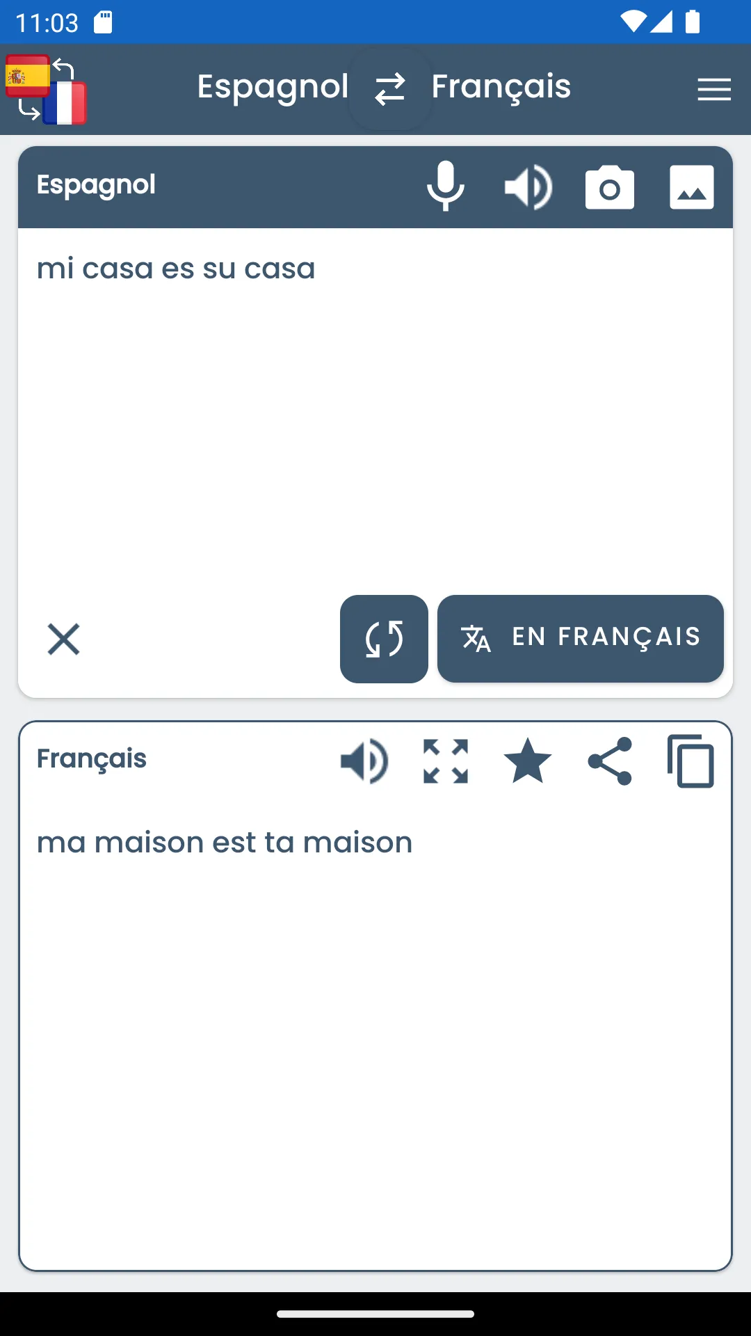 Traducteur Français Espagnol | Indus Appstore | Screenshot