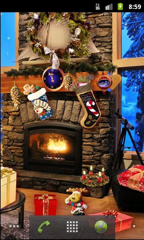 Christmas Fireplace Lwp | Indus Appstore | Screenshot