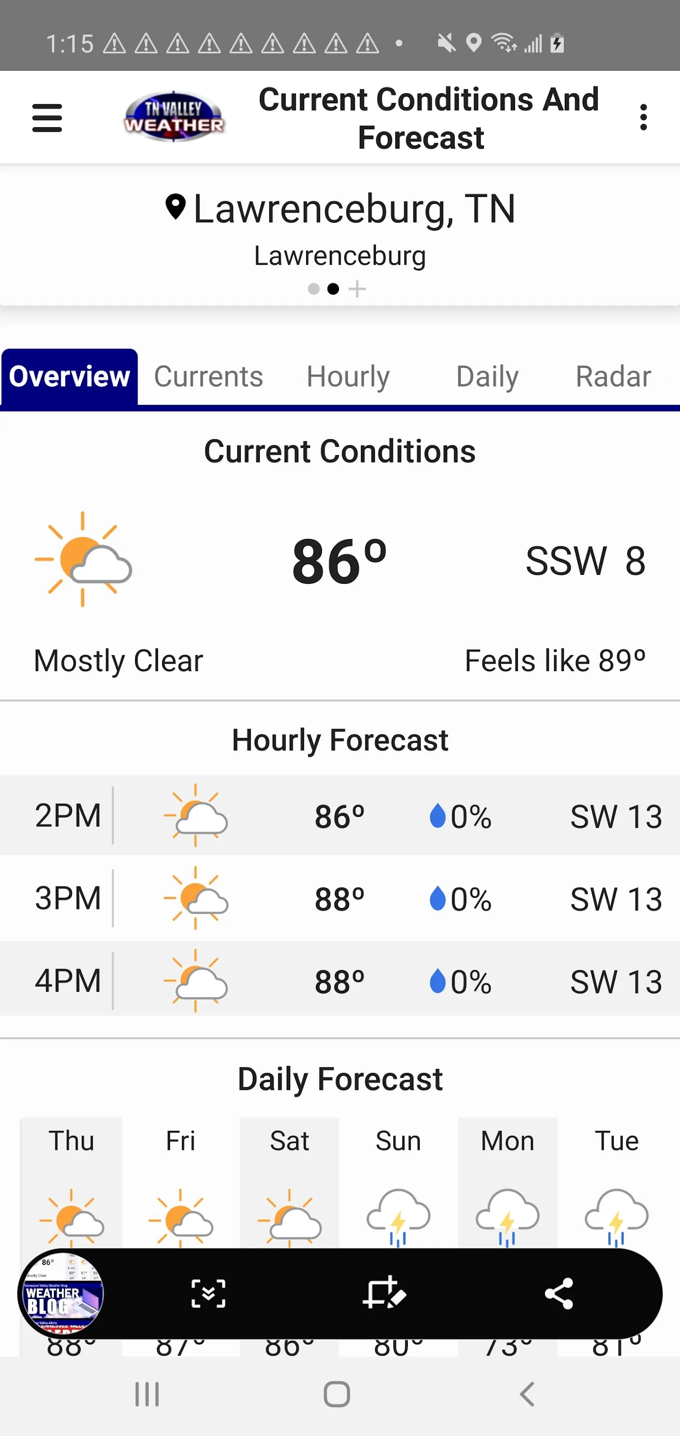 Tennessee Valley Weather | Indus Appstore | Screenshot