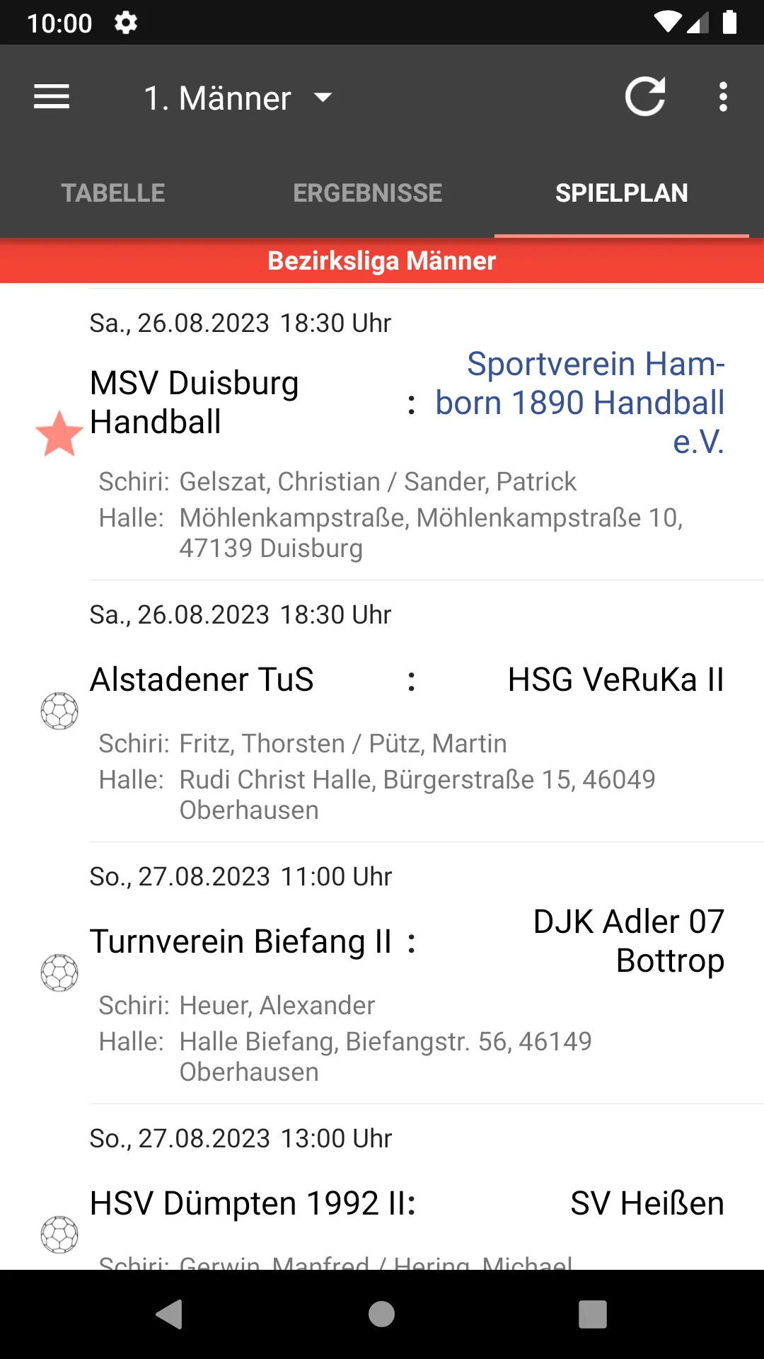 SV Hamborn 1890 Handball | Indus Appstore | Screenshot