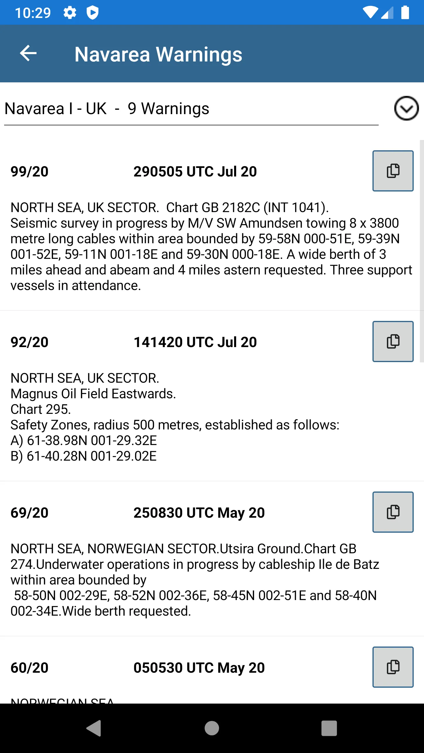 Navarea Warnings (Navtex) | Indus Appstore | Screenshot