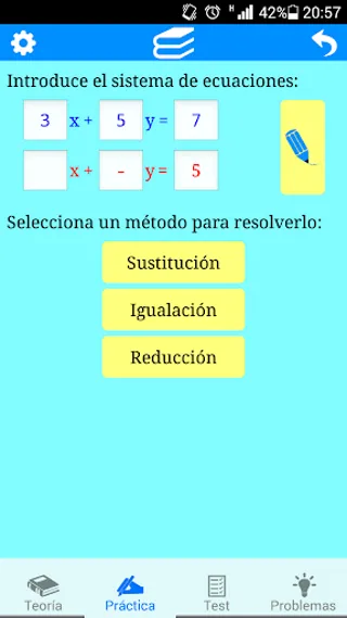 Sist. ecuaciones 2 incógnitas | Indus Appstore | Screenshot