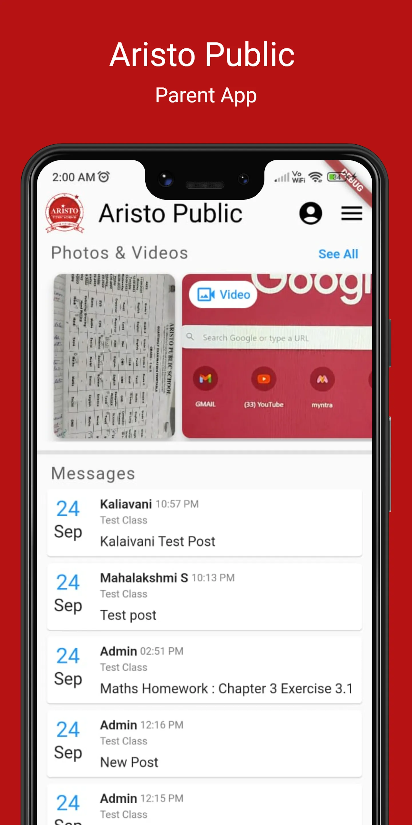 Aristo Public  School | Indus Appstore | Screenshot