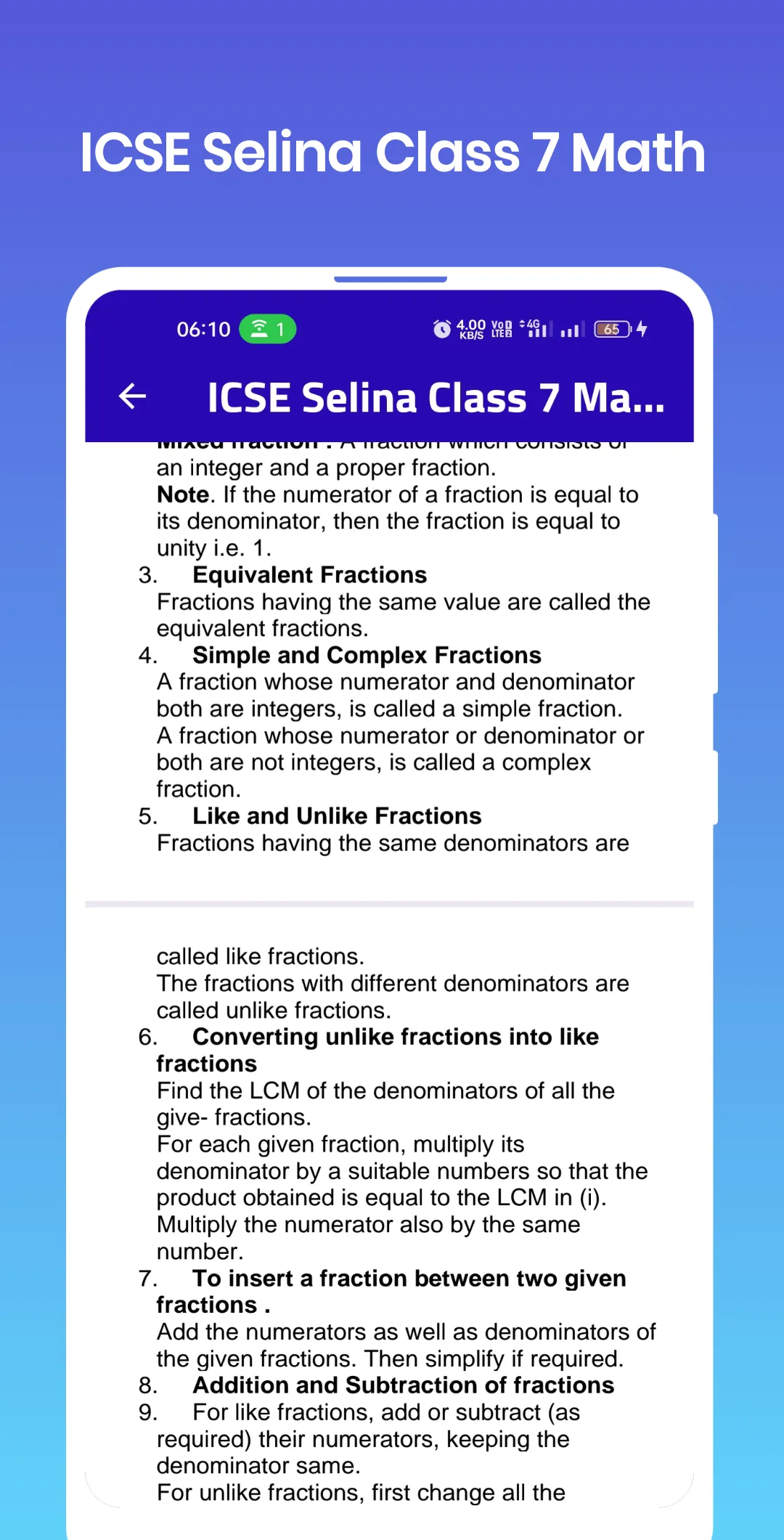 ICSE Selina Class 7 Math | Indus Appstore | Screenshot