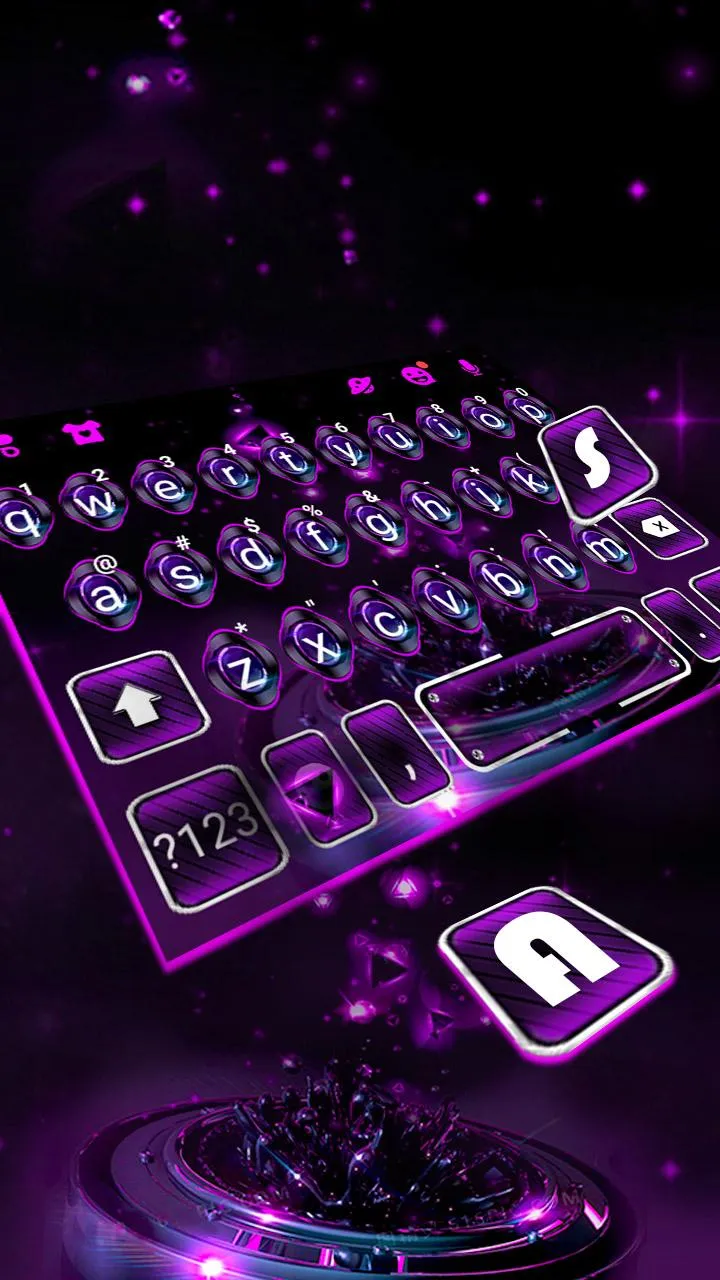 Black Neon Tech Keyboard Theme | Indus Appstore | Screenshot